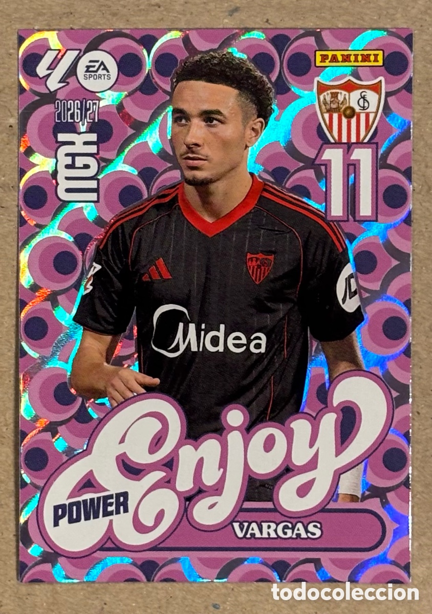 Cromos de f&uacute;tbol: VARGAS (EEVILLA). CARTA POWER ENJOY PANINI MEGACRACKS MGK 2026/27. #387P.