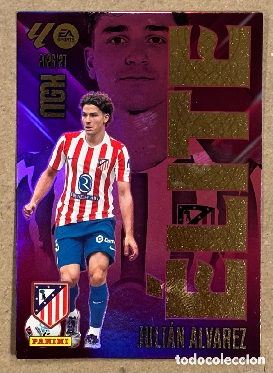Cromos de f&uacute;tbol: JULI&Aacute;N &Aacute;LVAREZ (ATL&Eacute;TICO MADRID). CARTA POWER ELITE PANINI MEGACRACKS MGK 2026/27. #8.