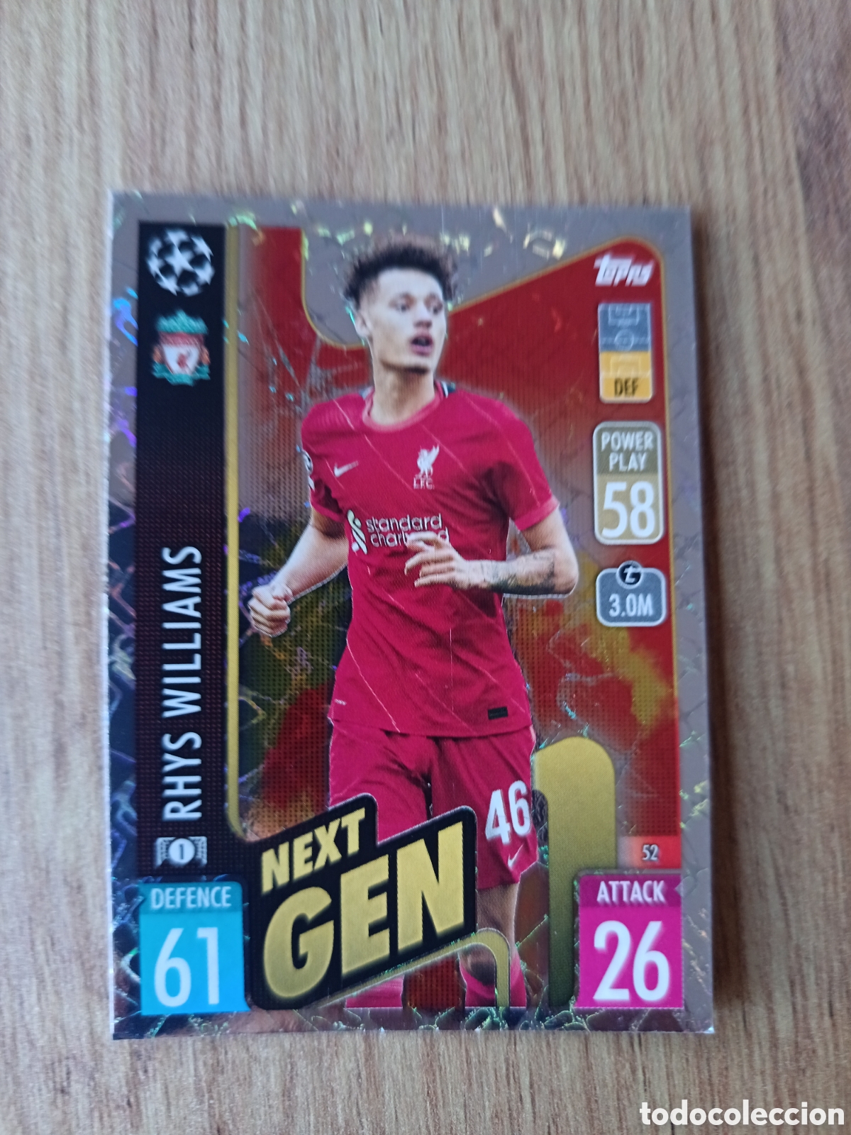 Cromos de f&uacute;tbol: 52 Williams CHAMPIONS LEAGUE MATCH ATTAX TOPPS 2021-2022 21-22