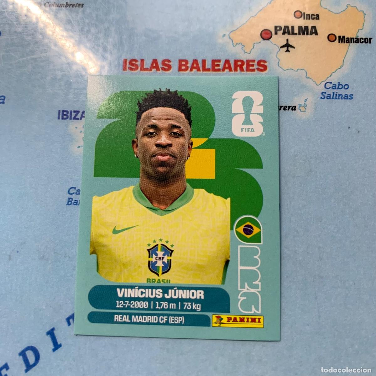 Football Stickers: Vinicius n&uacute;mero 14 de Brasil cromo panini Mundial Fifa World Cup 2026