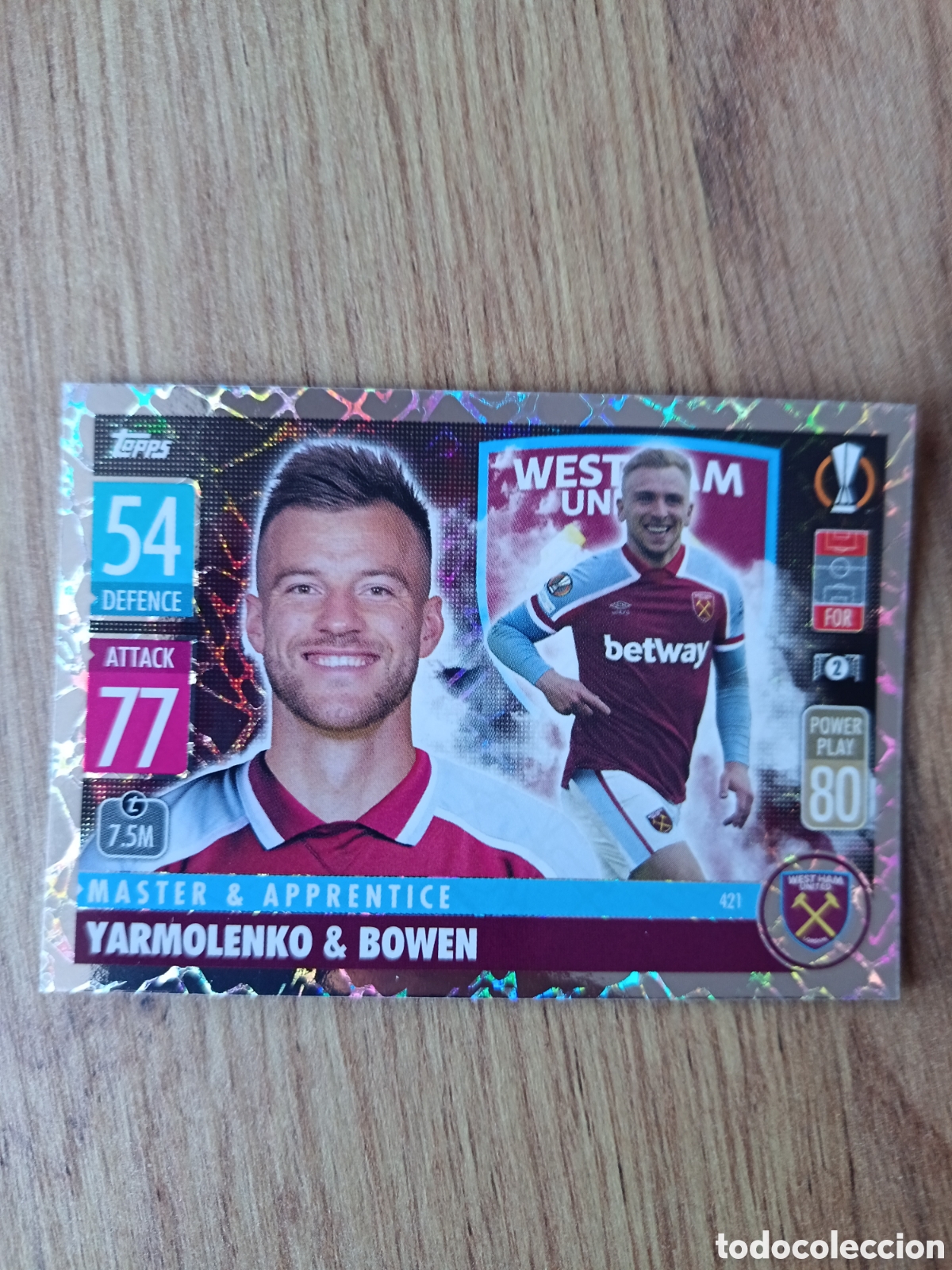 Football Stickers: 421 Yarmolenko CHAMPIONS LEAGUE MATCH ATTAX TOPPS 2021-2022 21-22