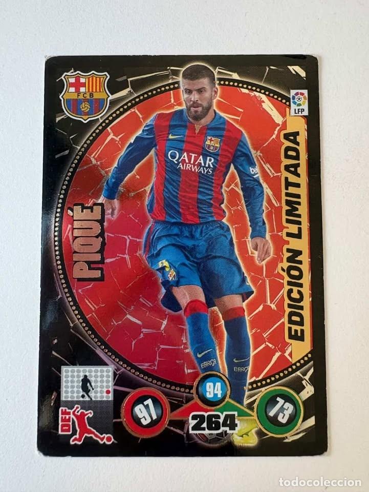 Cromos de f&uacute;tbol: Pique Bar&ccedil;a Edici&oacute;n Limitada Adrenalyn 2014-15