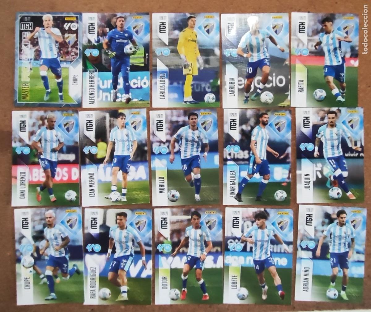 Cromos de Futebol: MEGACRACKS 26/27 LOTE 15 CARTAS DEL MALAGA # PANINI