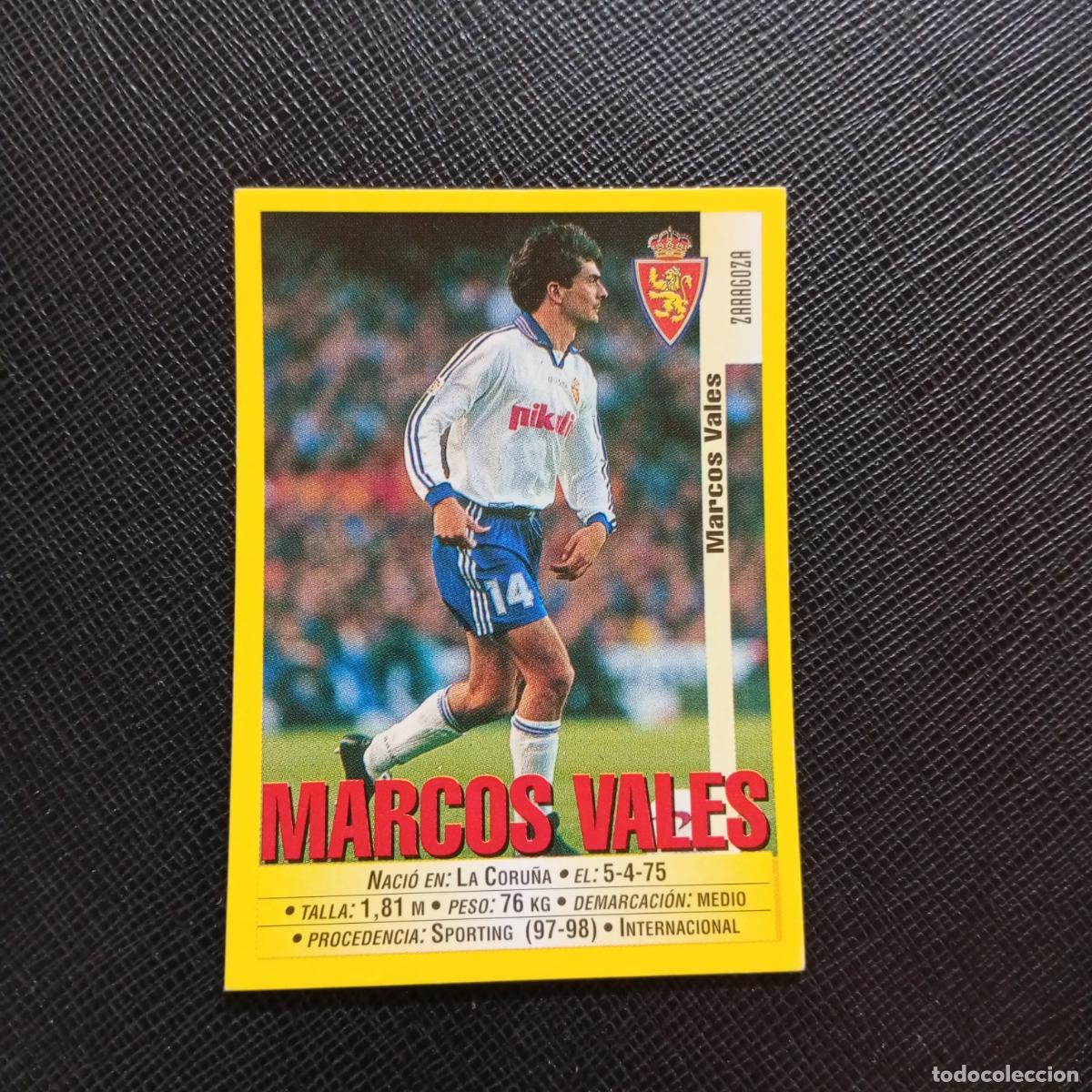 Cromos de f&uacute;tbol: 167 MARCOS VALES ZARAGOZA PANINI 1999 2000 CROMO FUTBOL 99 00 - SIN PEGAR - A75 PG228