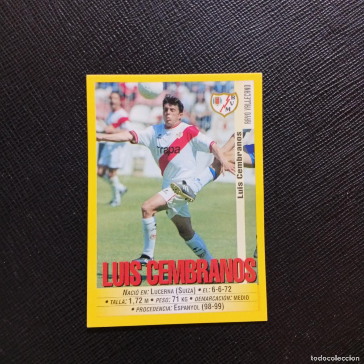 Cromos de f&uacute;tbol: 353 LUIS CEMBRANOS RAYO VALLECANO PANINI 1999 2000 CROMO FUTBOL 99 00 - SIN PEGAR - A75 PG291