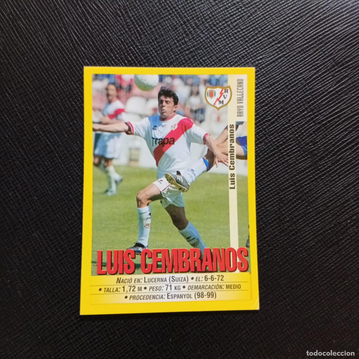 Football Stickers: 353 LUIS CEMBRANOS RAYO VALLECANO PANINI 1999 2000 CROMO FUTBOL 99 00 - SIN PEGAR - A75 PG300