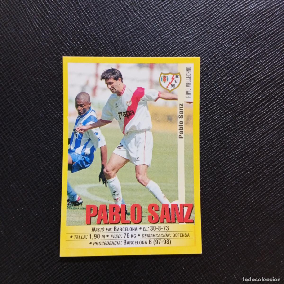 Football Stickers: 350 PABLO SANZ RAYO VALLECANO PANINI 1999 2000 CROMO FUTBOL 99 00 - SIN PEGAR - A75 PG300