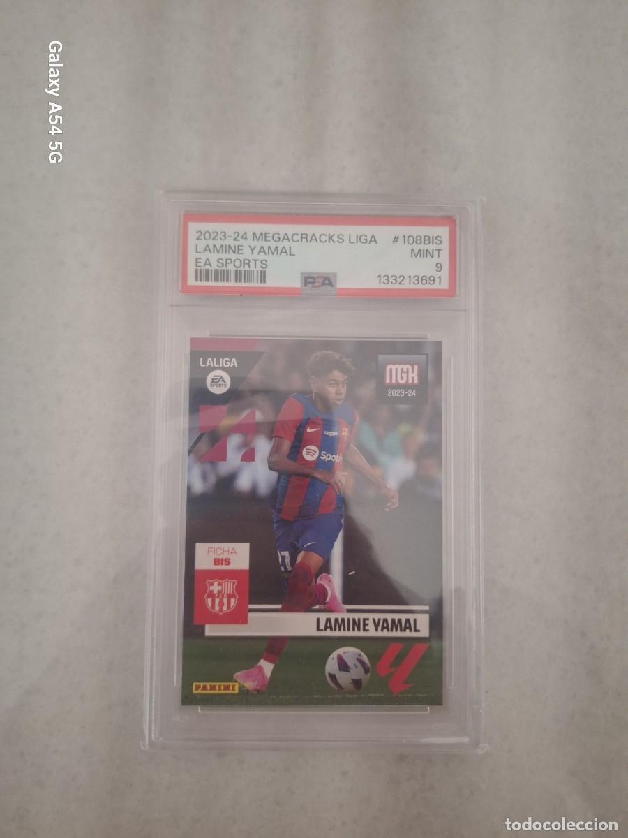 Football Stickers: PSA 9 ROOKIE LAMINE YAMAL 108 BIS BARCELONA MEGACRACKS 2023 2024 PANINI