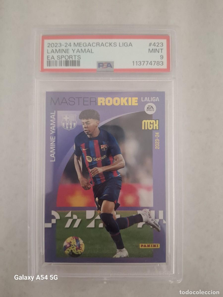 Cromos de f&uacute;tbol: PSA 9 MASTER ROOKIE LAMINE YAMAL 423 BARCELONA MEGACRACKS 2023 2024 PANINI