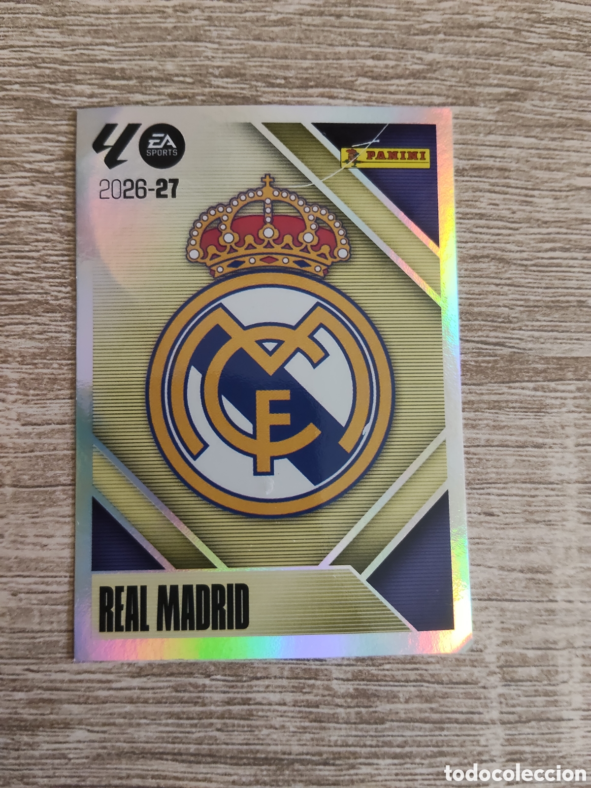Cromos de f&uacute;tbol: Escudo Real Madrid liga 2026 2027 26 27 ediciones este