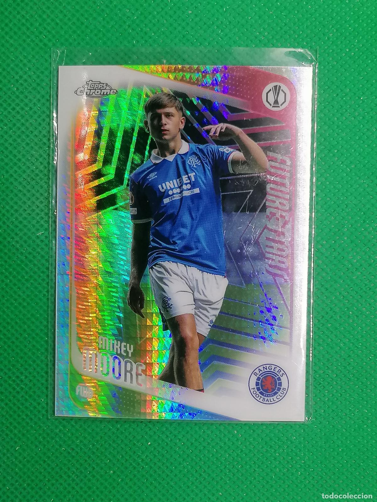 Cartes &agrave; collectionner de Football: 56 MIKEY MOORE RANGERS FUTURE STARS PRISMA ⚽ TOPPS CHROME UCC 25 26 2025 2026 ⚽