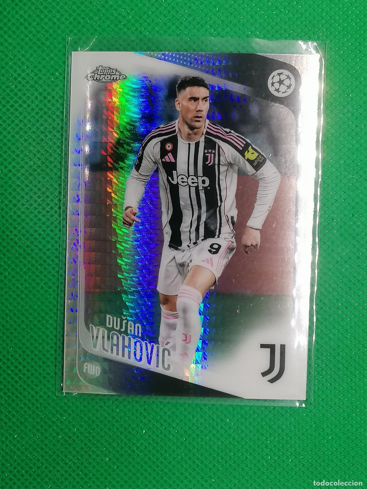 Fu&szlig;ball-Sticker: 175 DUSAN VLAHOVIC JUVENTUS PRISMA ⚽ TOPPS CHROME UCC 25 26 2025 2026 ⚽