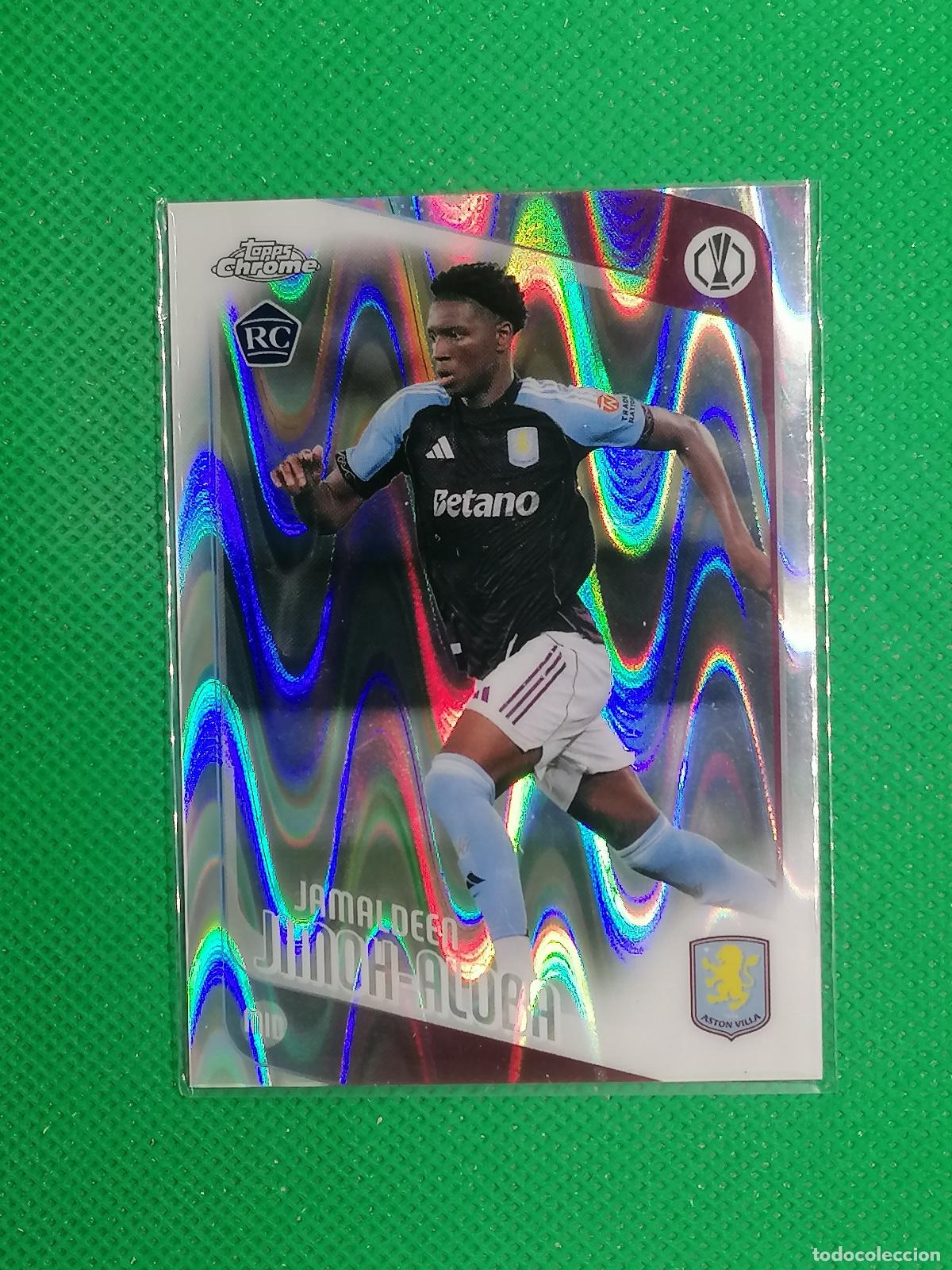 Cromos de f&uacute;tbol: 8 JAMAFEEN JIMOH ALOBA ASTON VILLA ROOKIE RAYWAVE ⚽ TOPPS CHROME UCC 25 26 2025 2026 ⚽