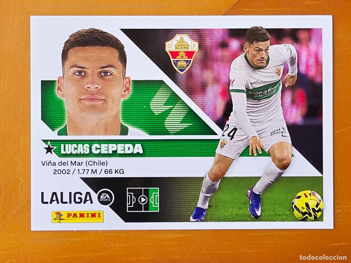 Cromos de f&uacute;tbol: 18 Lucas Cepeda, Elche CF, Panini Ediciones Liga Este 2026 2027 26 27 sin pegar