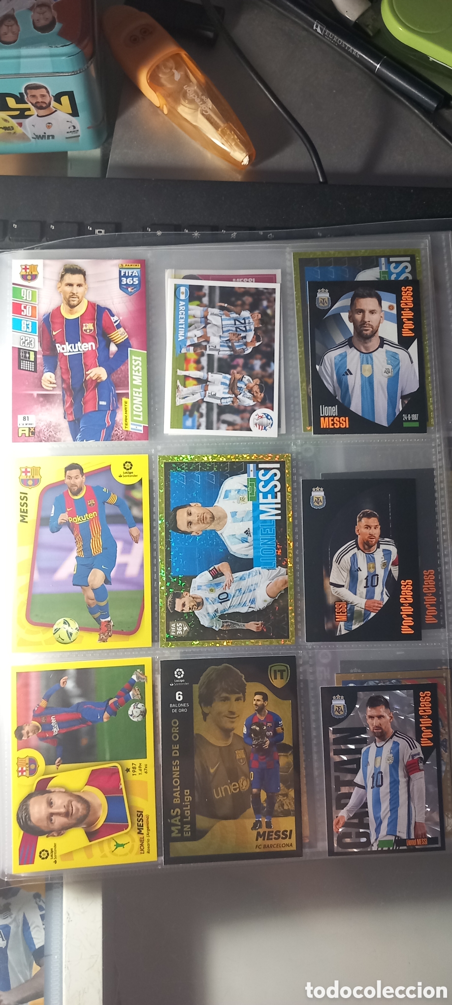 Cromos de f&uacute;tbol: Lote 9 cromos MESSI PANINI