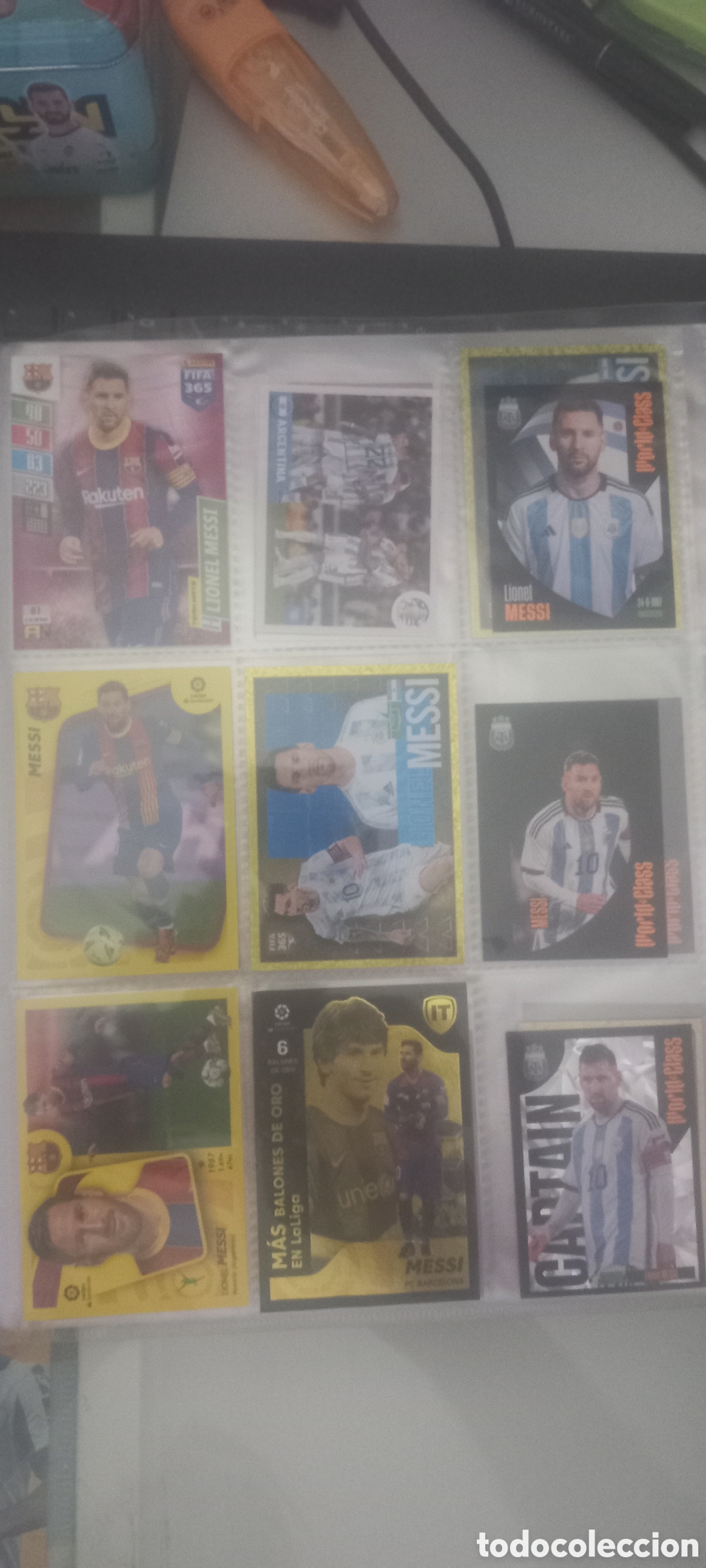 Cromos de f&uacute;tbol: Lote 9 cromos MESSI PANINI