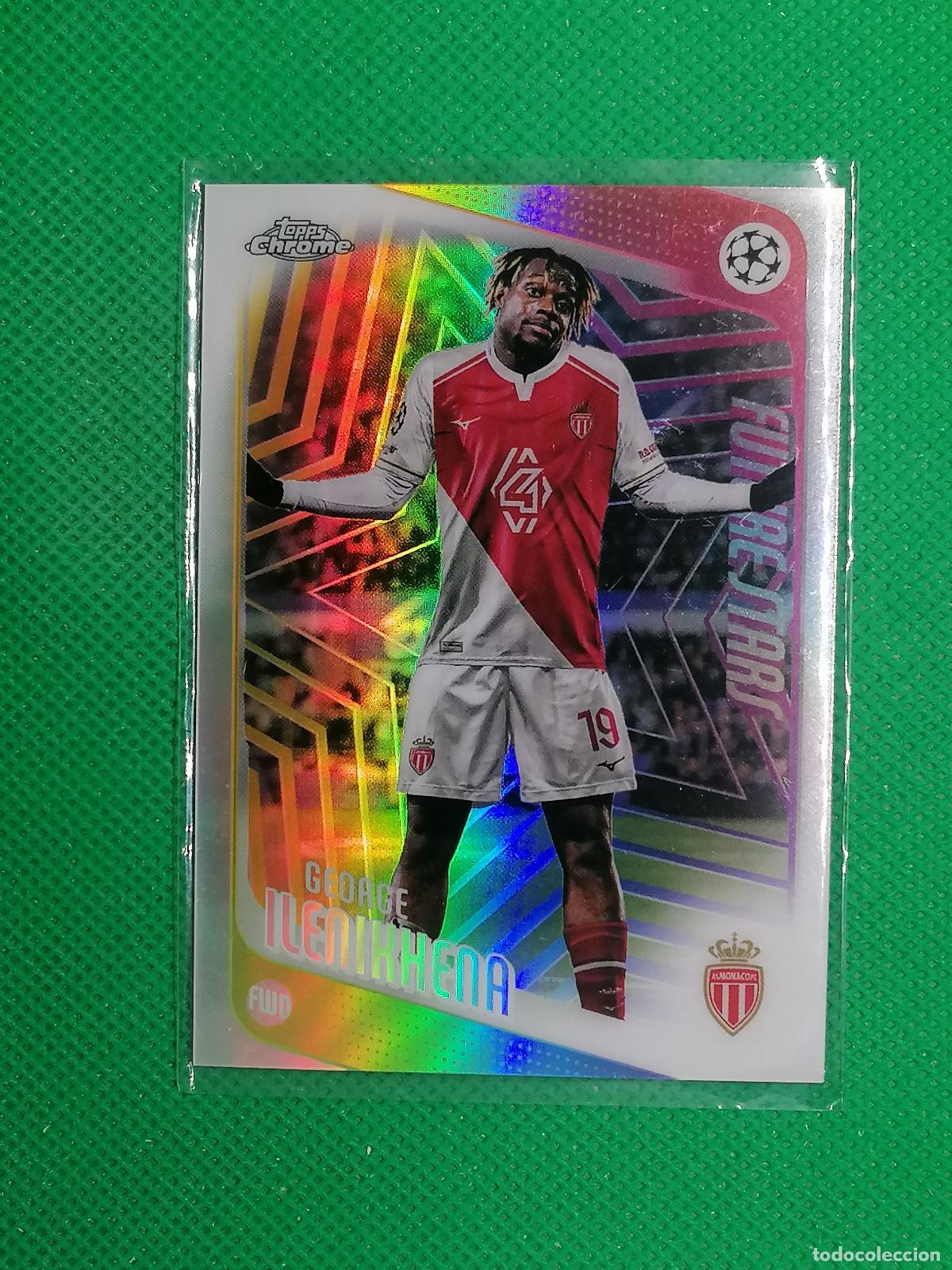 Cromos de f&uacute;tbol: 129 GEORGE ILENIKHENA MONACO FUTURE STARS REFRACTOR ⚽ TOPPS CHROME UCC 25 26 2025 2026 ⚽