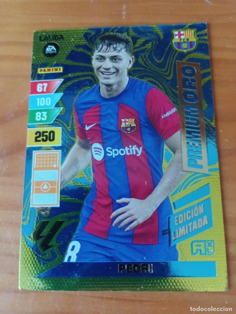 Cromos de f&uacute;tbol: PEDRI BARCELONA PREMIUM ORO EDICION LIMITADA LA LIGA ADRENALYN XL 23 24 2023 2024