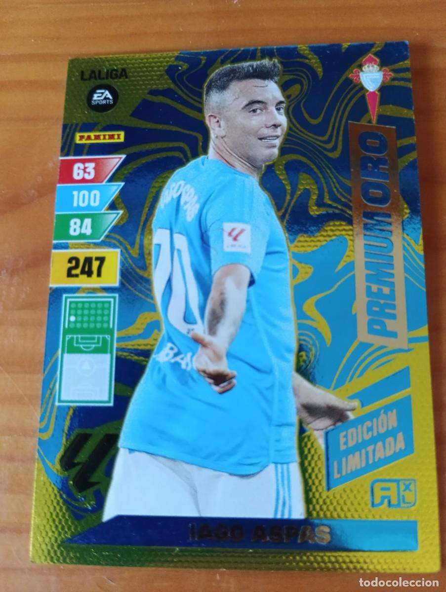 Cromos de f&uacute;tbol: IAGO ASPAS PREMIUM ORO CELTA VIGO EDICI&Oacute;N LIMITADA ADRENALYN 2023 2024 23 24