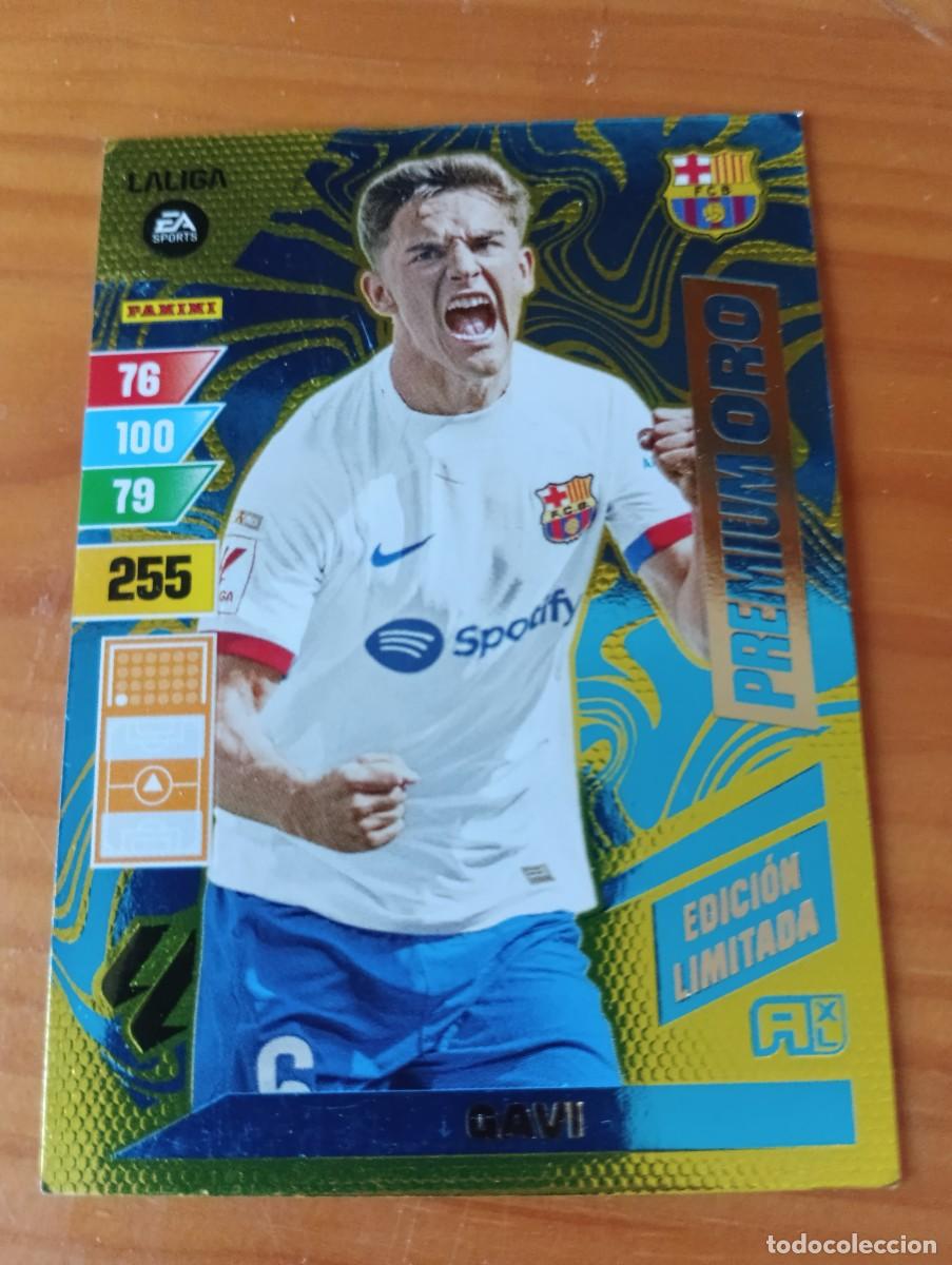 Cromos de f&uacute;tbol: GAVI PREMIUM ORO BARCELONA BAR&Ccedil;A EDICI&Oacute;N LIMITADA ADRENALYN 2023 2024 23 24
