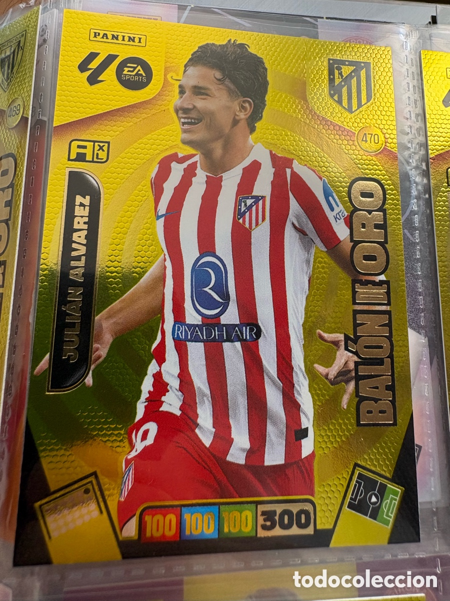 Cromos de f&uacute;tbol: JULIAN ALVAREZ 470 ATLETICO MADRID BAL&Oacute;N DE ORO ADRENALYN XL LIGA 25 26 2025 2026
