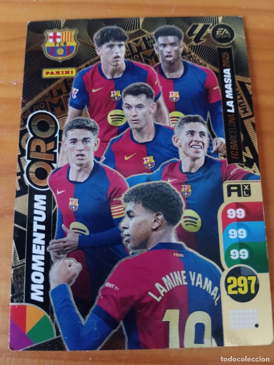 Cromos de f&uacute;tbol: TRADING CARD FUTBOL F.C. BARCELONA LAMINE YAMAL MOMENTUM ORO LIGA ADRENALYN XL 2024-2025/24-25