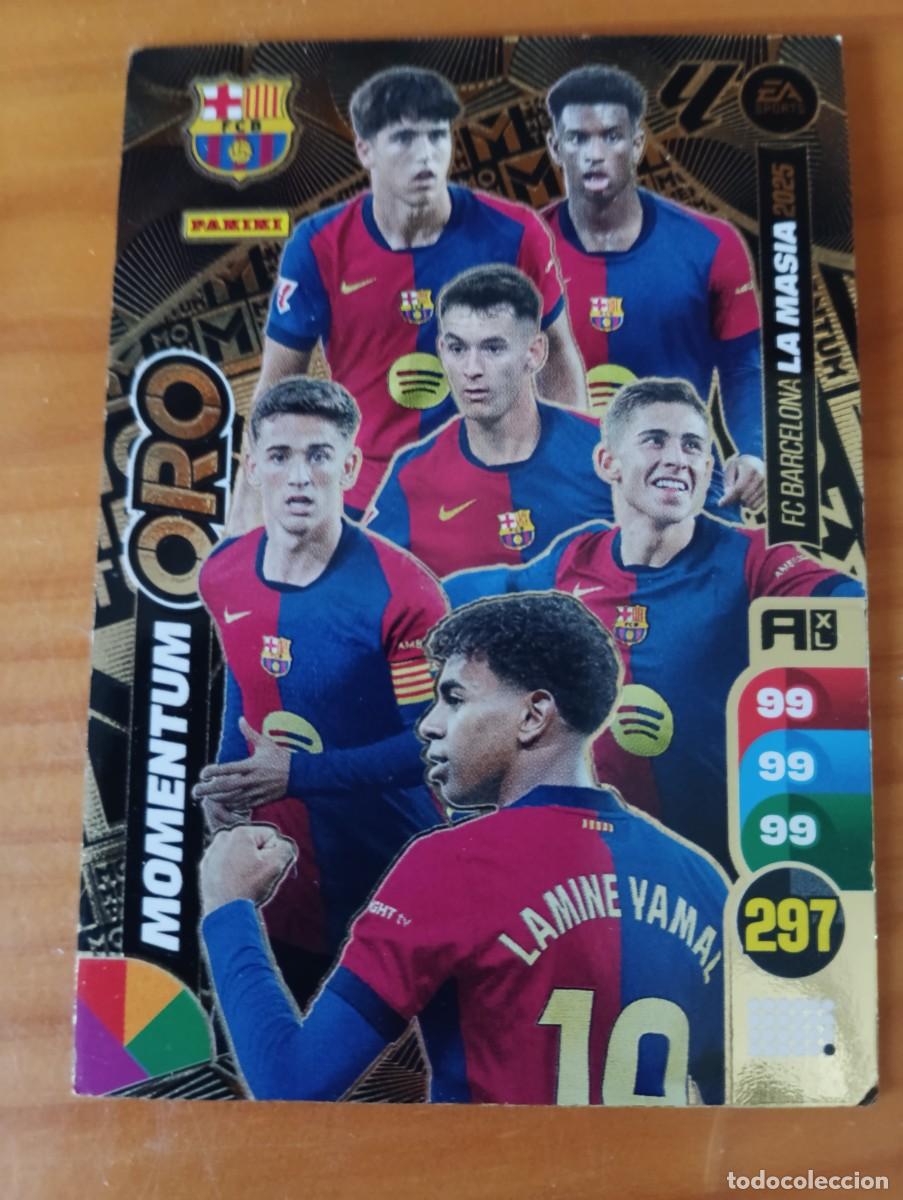 Cromos de f&uacute;tbol: TRADING CARD FUTBOL F.C. BARCELONA LAMINE YAMAL MOMENTUM ORO LIGA ADRENALYN XL 2024-2025/24-25