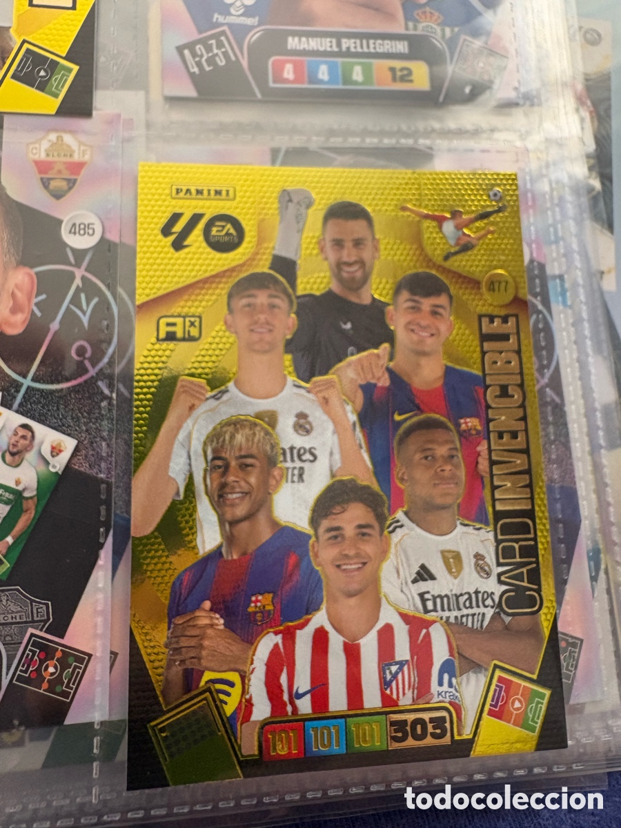 Cromos de f&uacute;tbol: 477 CARD INVENCIBLE CARTA YAMAL MBAPPE ADRENALYN LIGA 25 26 2025 2026