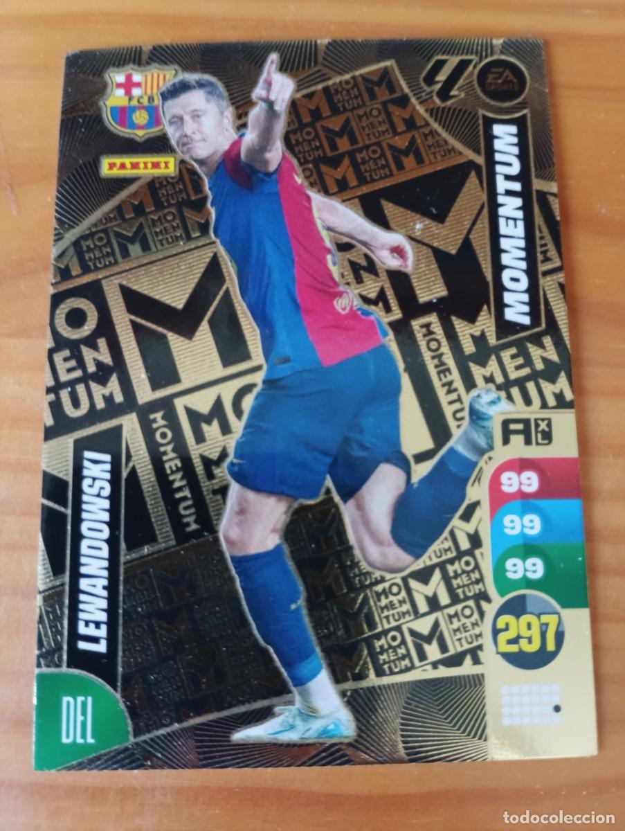 Football Stickers: CARD FOOTBALL LEWANDOWSKI FC BARCELONA MOMENTUM PANINI LIGA ADRENALYN XL 2024 2025 24 25