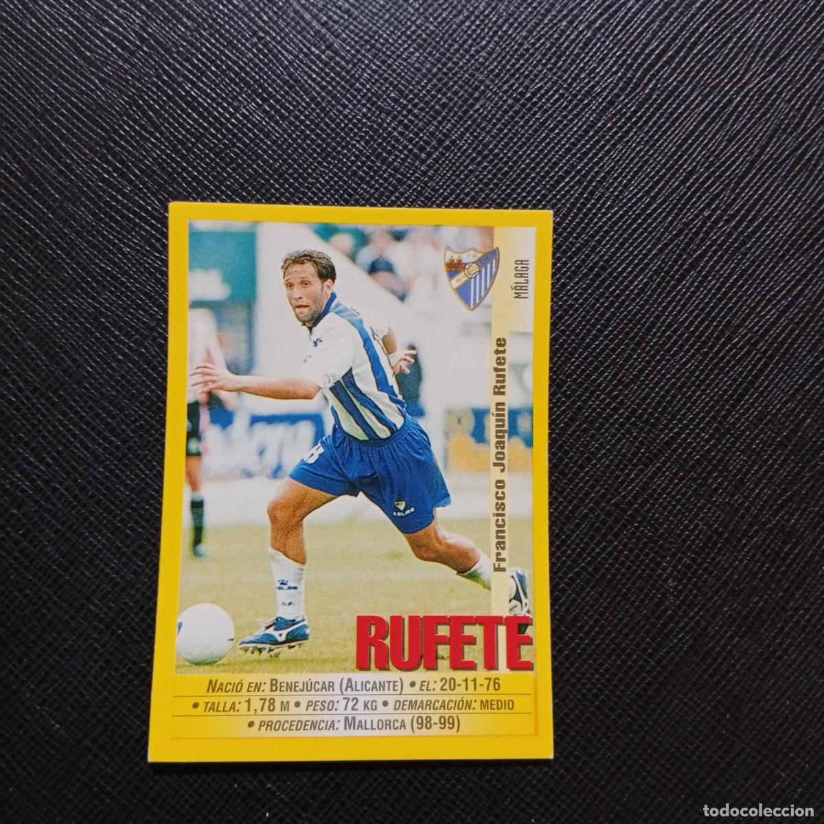 Cromos de f&uacute;tbol: 315 RUFETE MALAGA PANINI 1999 2000 CROMO FUTBOL 99 00 - SIN PEGAR - A75 PG381