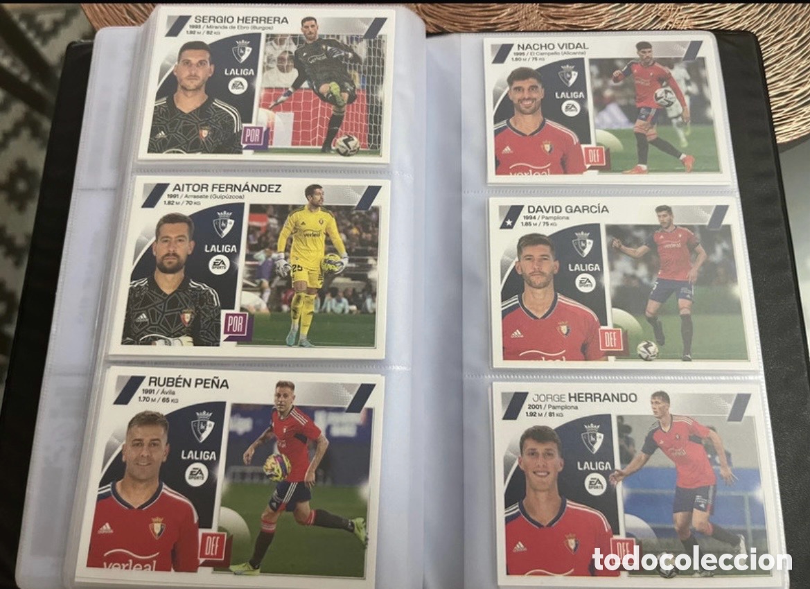 Cromos de f&uacute;tbol: OSASUNA LIGA ESTE 2023 2024 23 24 LOTE SET EQUIPO COMPLETO