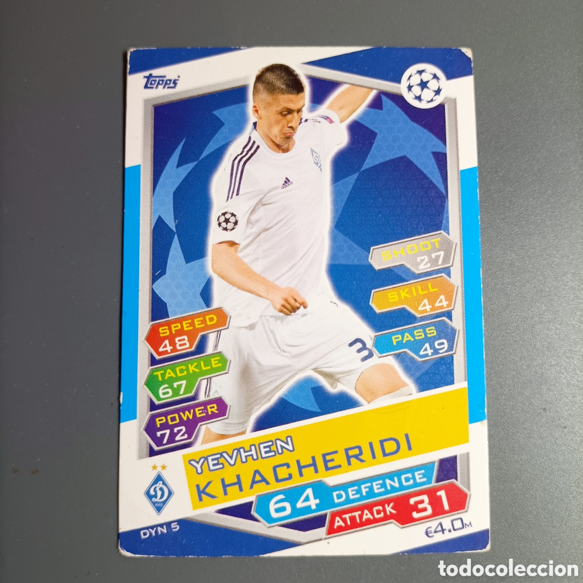 Cromos de f&uacute;tbol: Carta Yevhen Khacheridi &ndash; Topps UEFA Champions League &ndash; Dynamo Kyiv