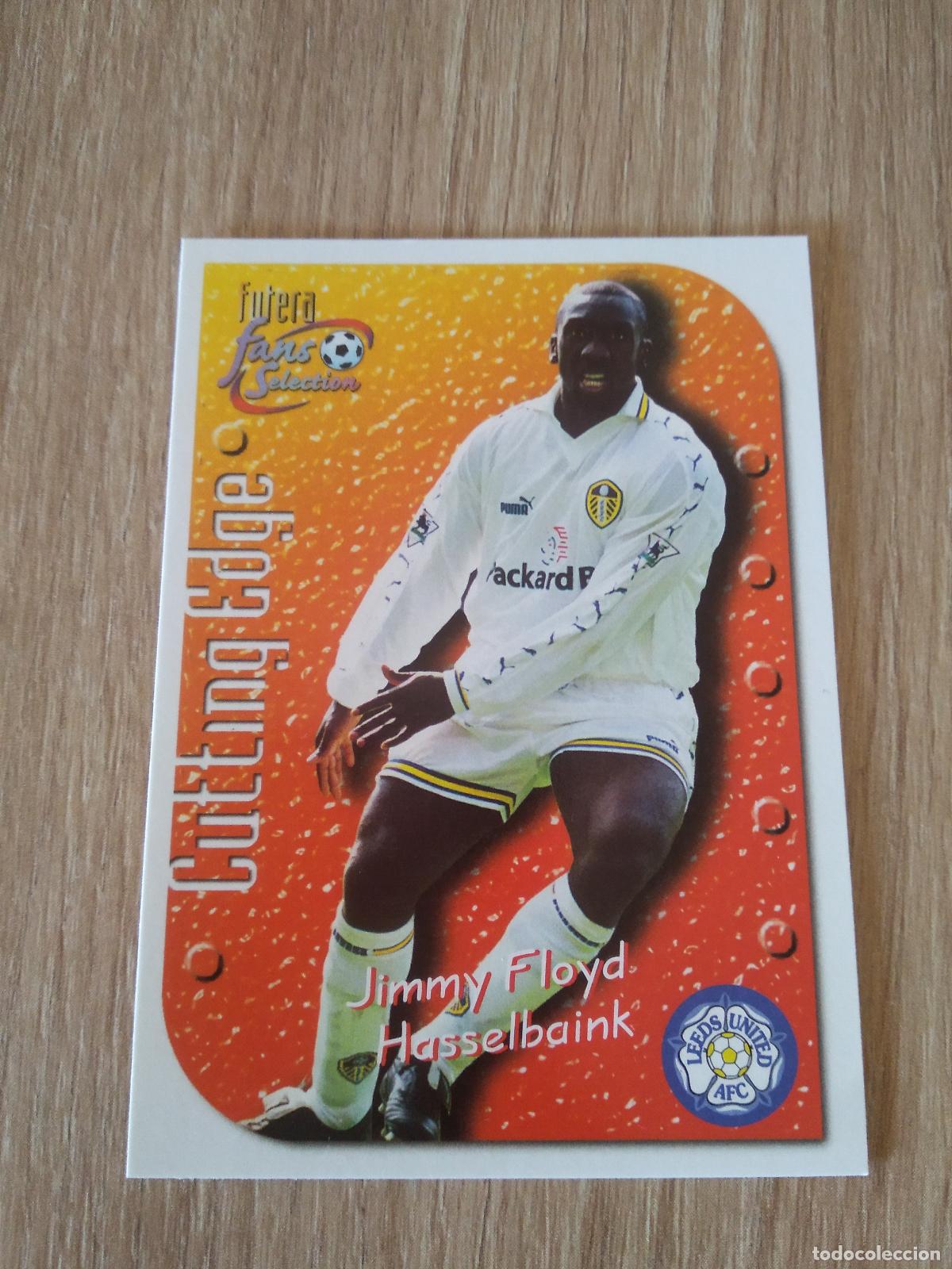 Fu&szlig;ball-Sticker: 4 JIMMY FLOYD HASSELBAINK CROMO FUTBOL Futera Leeds United Fans' Selection 1999