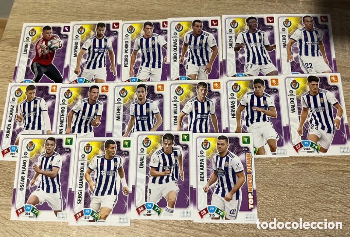 Cromos de f&uacute;tbol: REAL VALLADOLID ADRENALYN 2019 2020 19 20 LOTE SET