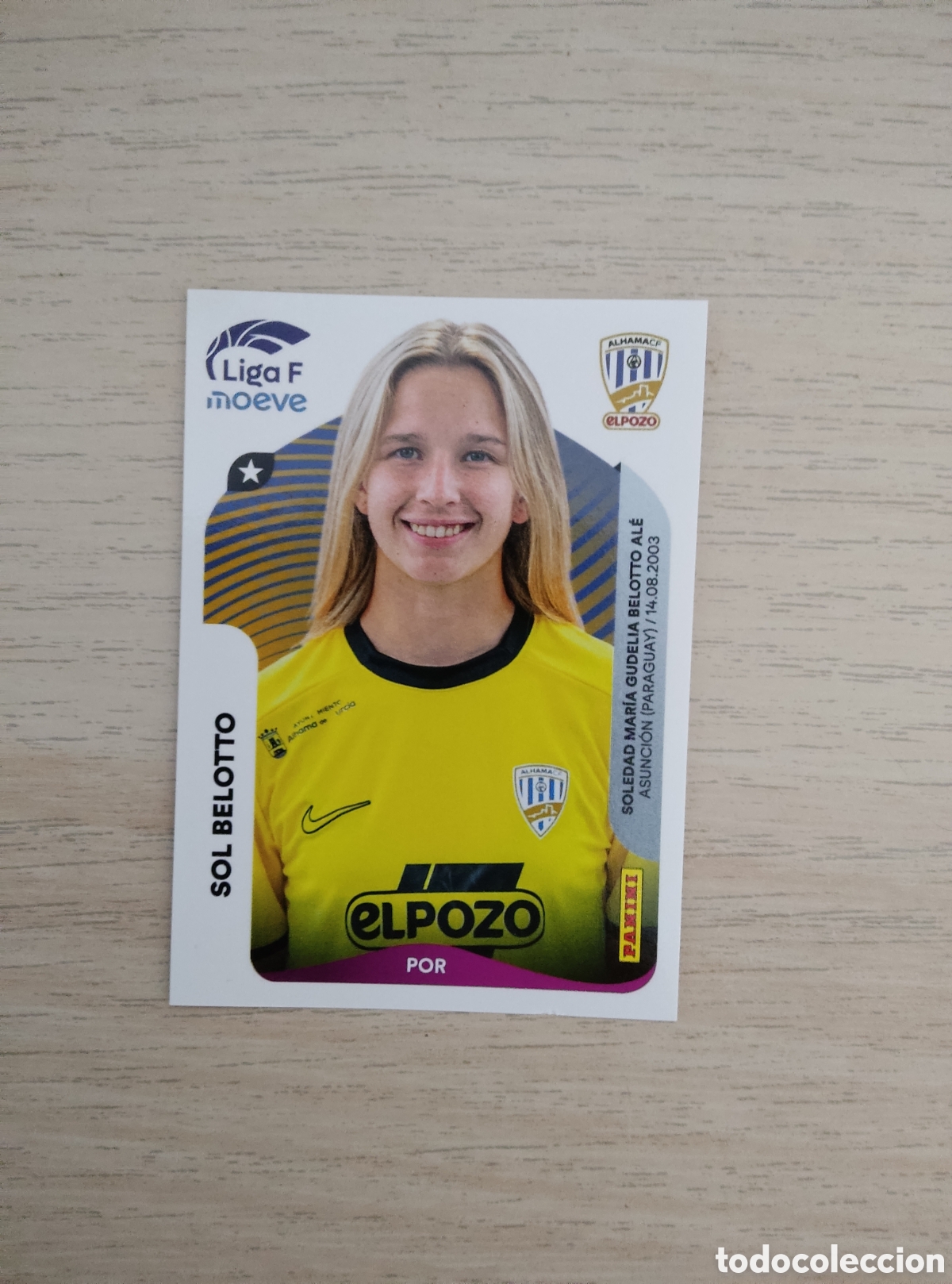 Cromos de f&uacute;tbol: 5 SOL BELOTTO ALHAMA CF ELPOZO LIGA F 2025 2026