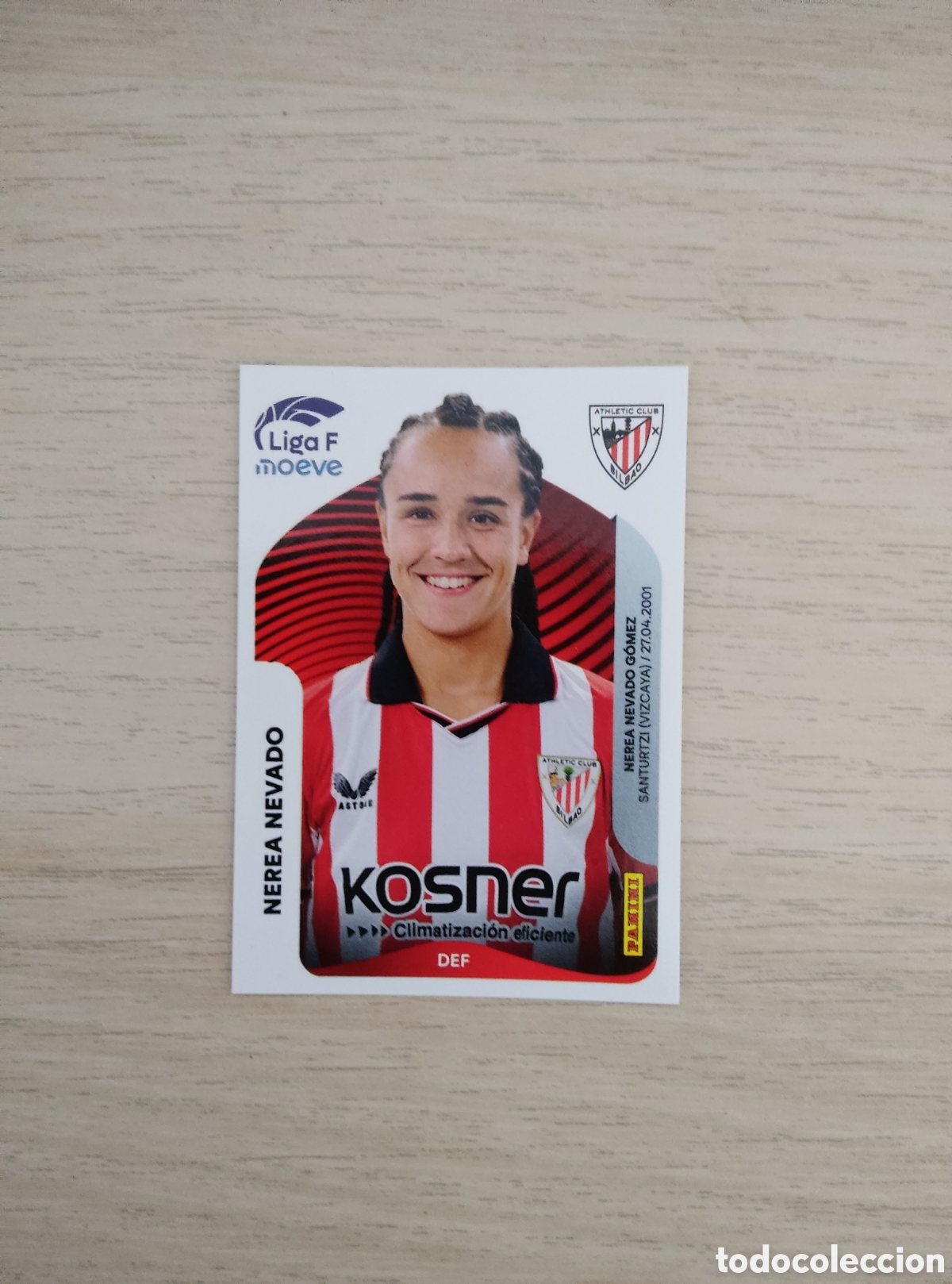 Cromos de f&uacute;tbol: 30 NEREA NEVADO ATHLETIC CLUB LIGA F 2025 2026