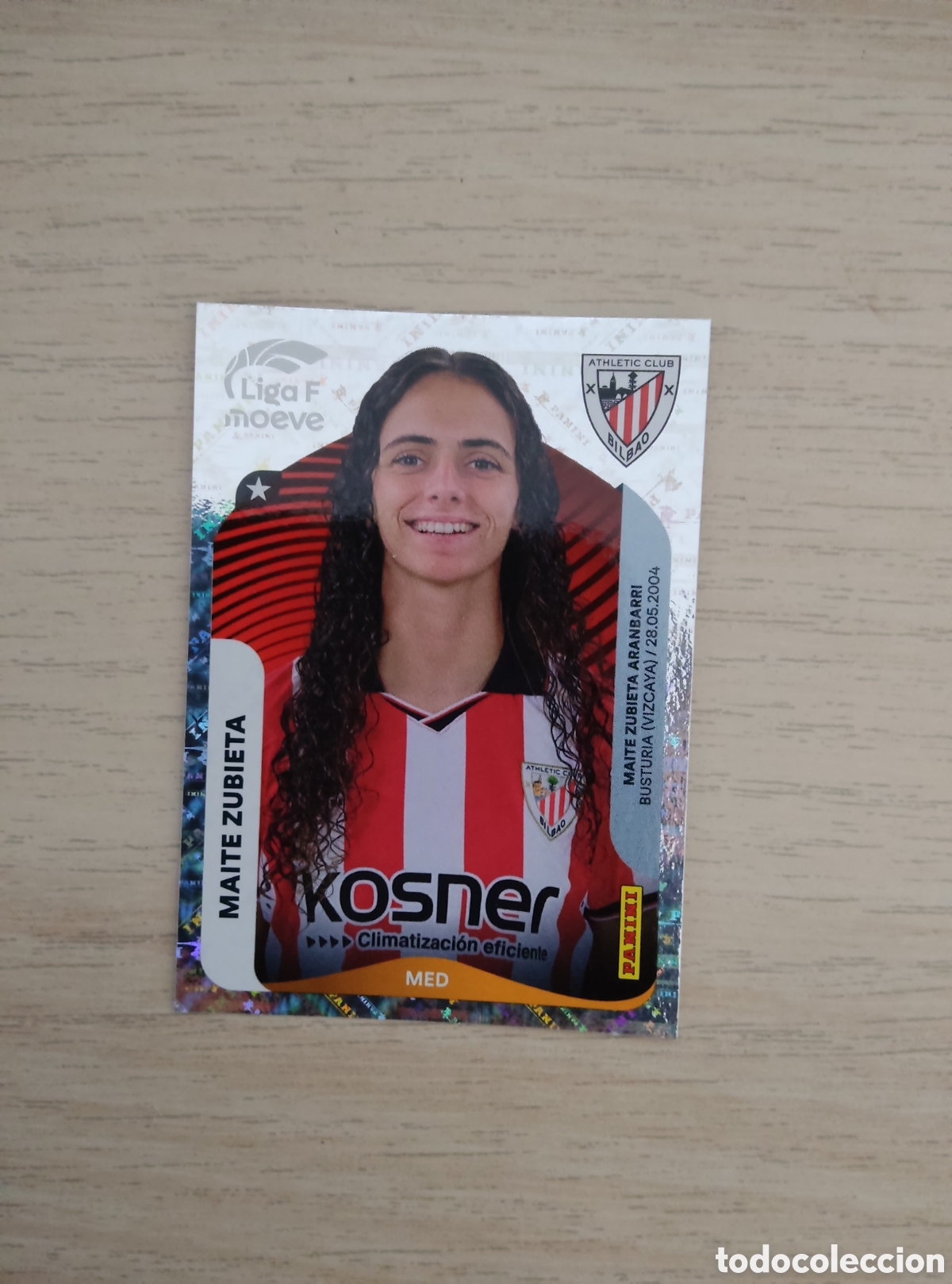Cromos de f&uacute;tbol: 34 MAITE ZUBIETA ATHLETIC CLUB LIGA F 2025 2026