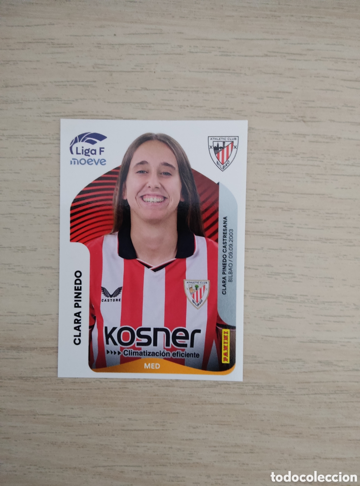Cromos de f&uacute;tbol: 35 CLARA PINEDO ATHLETIC CLUB LIGA F 2025 2026