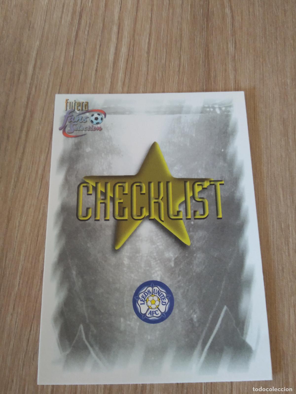Cromos de f&uacute;tbol: 99 CHECKLIST INDICE CROMO FUTBOL Futera Leeds United Fans' Selection 1999
