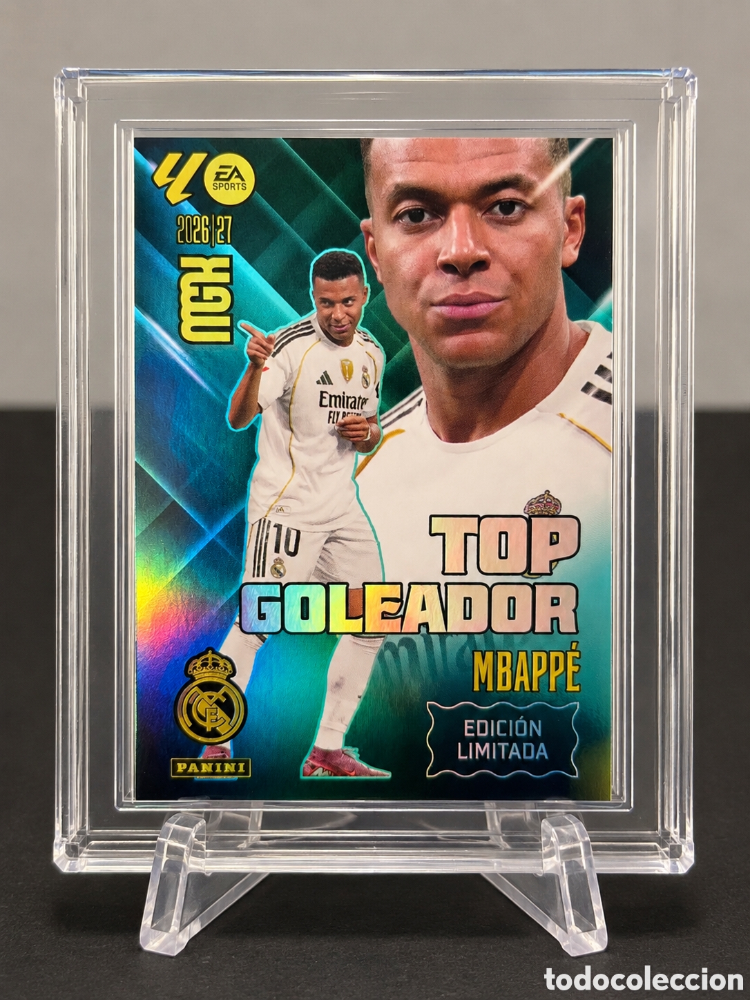 Cromos de f&uacute;tbol: KYLIAN MBAPP&Eacute; &rdquo;TOP GOLEADOR&rdquo; (EDICI&Oacute;N LIMITADA) PANINI MEGACRACKS (MGK) DE LALIGA 2026/27.