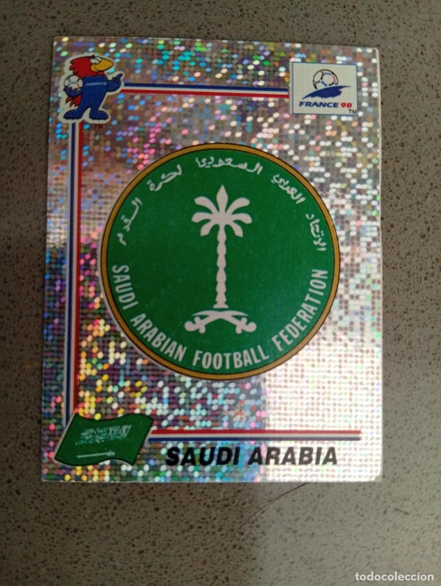 Cromos de f&uacute;tbol: ESCUDO ARABIA SAUDI 193 PANINI FRANCIA 1998 98 SIN PEGAR NUNCA PEGADO