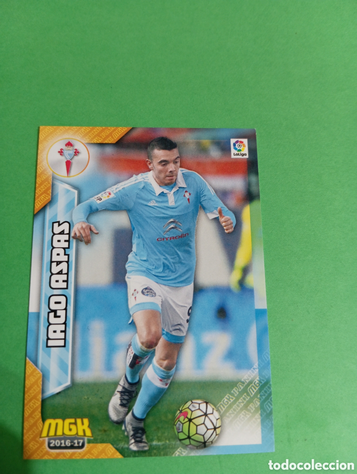Cromos de f&uacute;tbol: Iago Aspas. Celta de Vigo n&deg;153 / PANINI MEGACRACKS 2016/2017