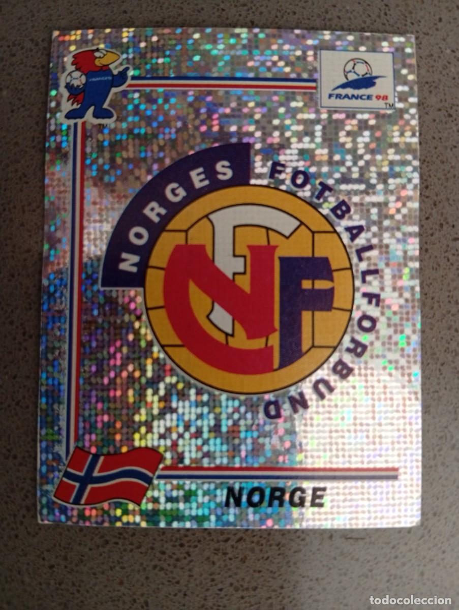 Cromos de f&uacute;tbol: ESCUDO NORUEGA 68 PANINI FRANCIA 1998 98 SIN PEGAR NUNCA PEGADO