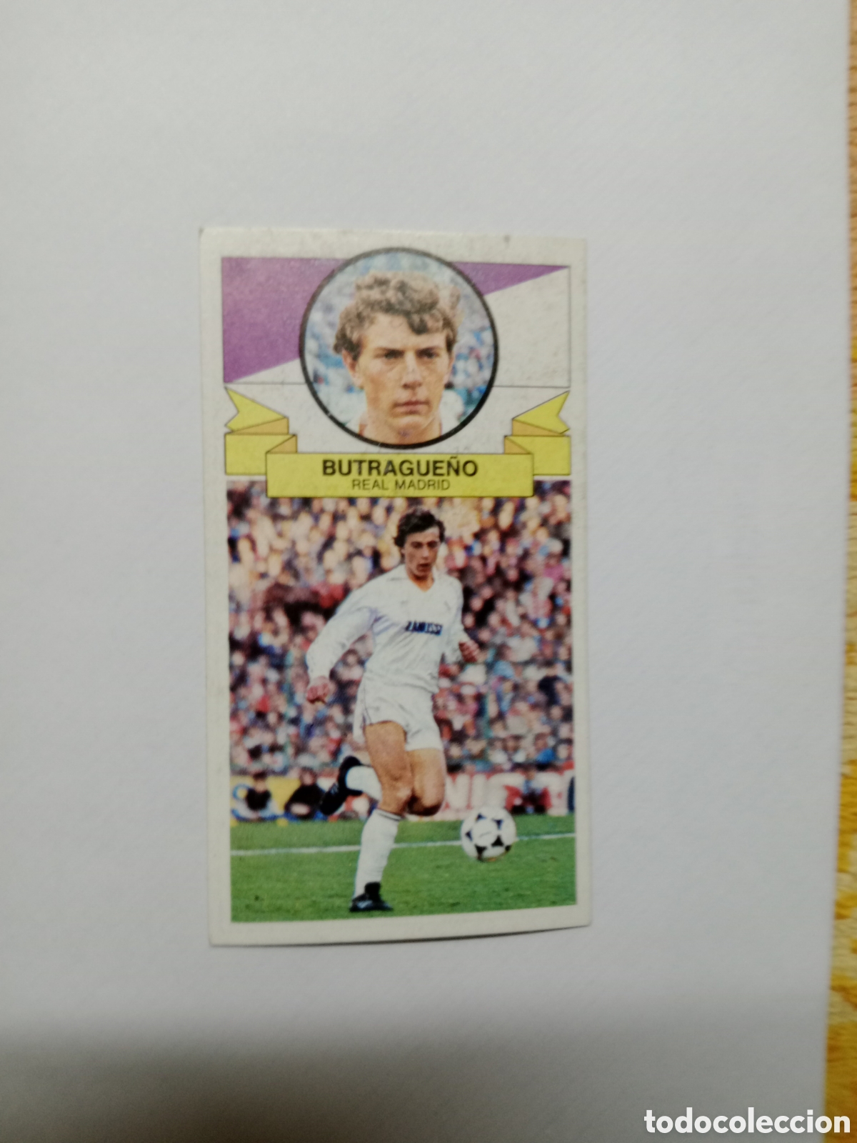 Cromos de f&uacute;tbol: 85-86 ESTE CROMO NUEVO NUNCA PEGADO EN REGULAR ESTADO BUTRAGUE&Ntilde;O CON PUBLICIDAD