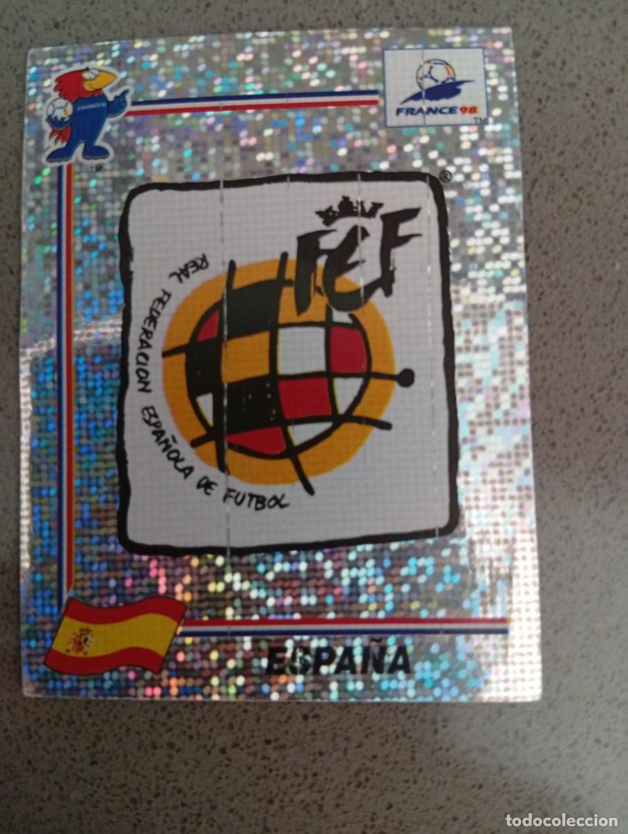 Cromos de f&uacute;tbol: ESCUDO ESPA&Ntilde;A BRILLANTE 229 PANINI FRANCIA 1998 98 SIN PEGAR NUNCA PEGADO -VER FOTOS