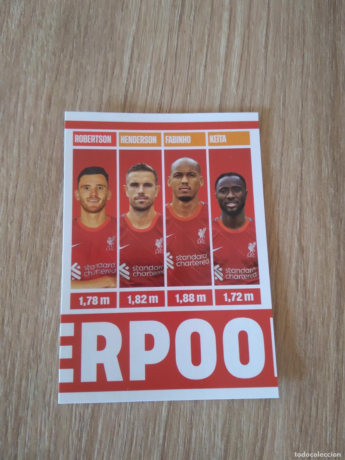 Cromos de f&uacute;tbol: 43 ROBERTSON HENDERSON FABINHO KEITA LIVERPOOL CROMO FUTBOL PANINI TOP CLASS 2022 STICKER