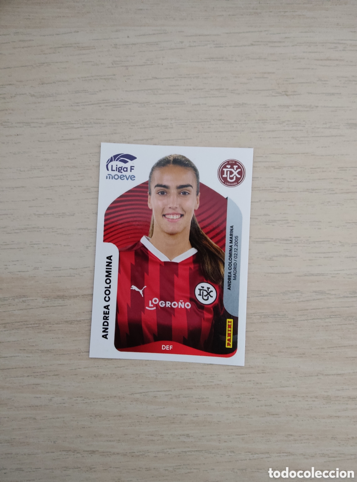 Cromos de f&uacute;tbol: 146 ANDREA COLOMINA DUX LOGRO&Ntilde;O LIGA F 2025 2026