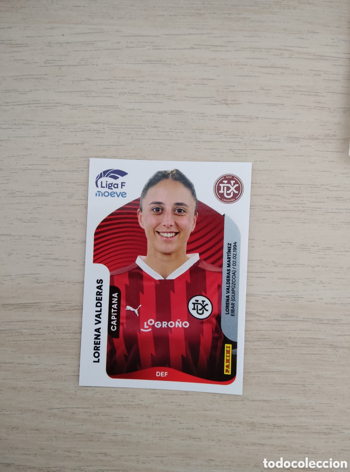 Cromos de f&uacute;tbol: 151 LORENA VALDERAS DUX LOGRO&Ntilde;O LIGA F 2025 2026