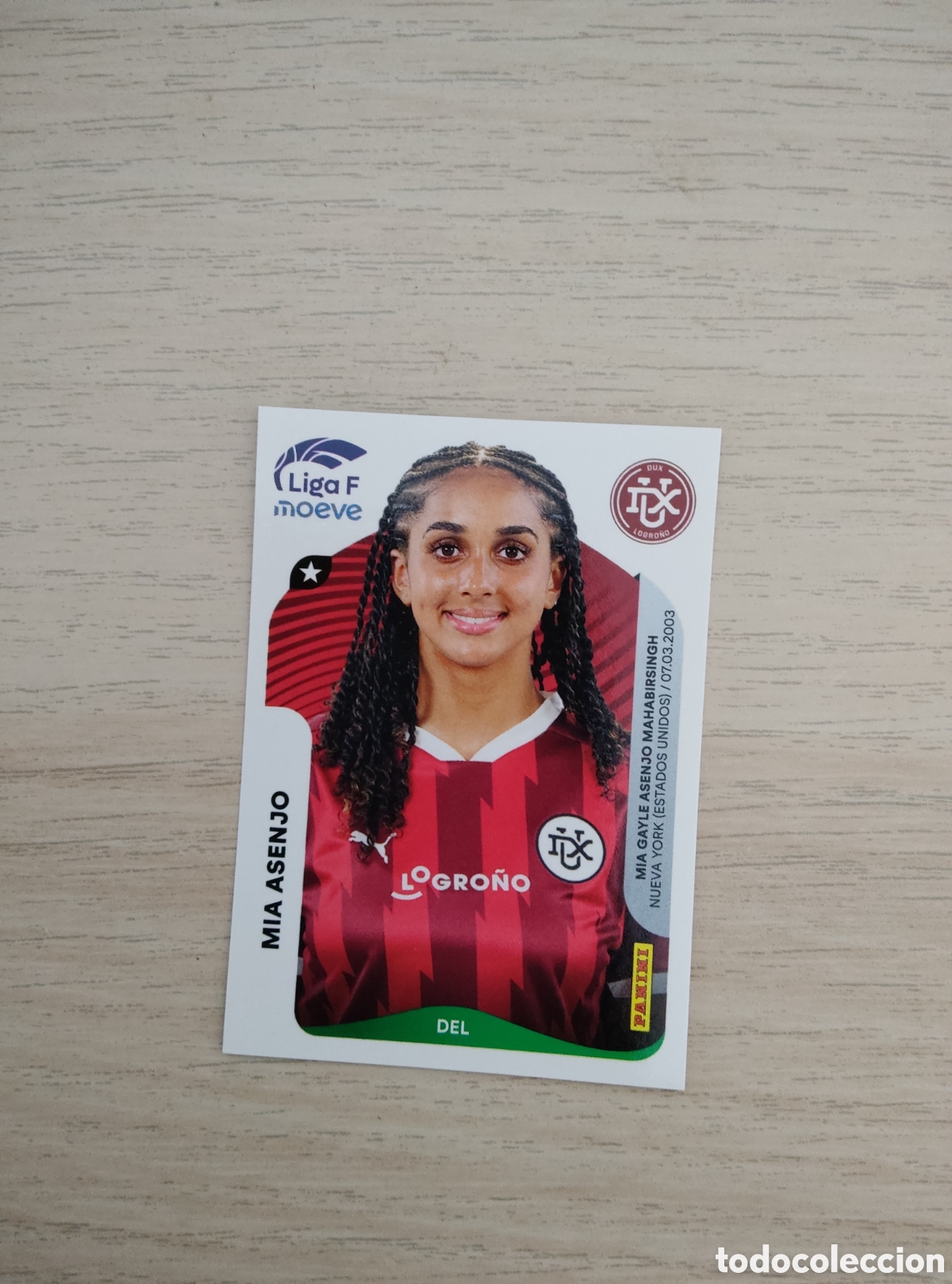 Cromos de f&uacute;tbol: 158 MIA ASENJO DUX LOGRO&Ntilde;O LIGA F 2025 2026
