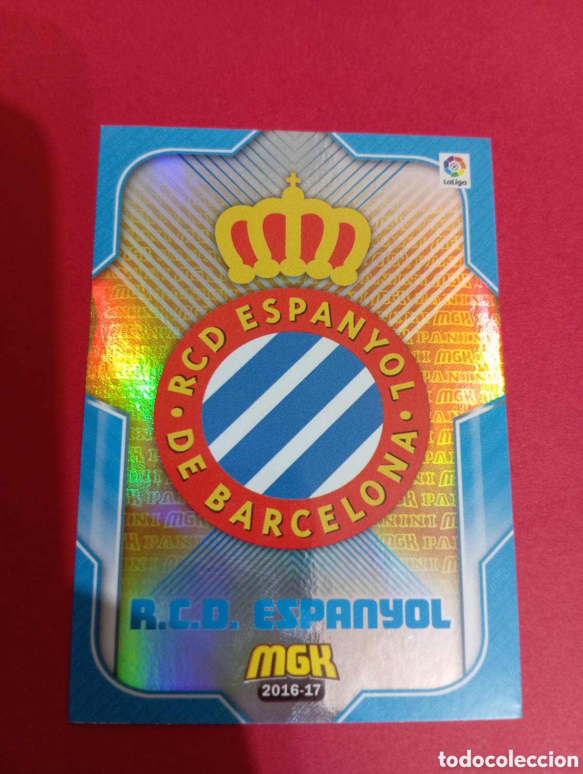 Cromos de f&uacute;tbol: Escudo del Espanyol n&deg;217 / PANINI MEGACRACKS 2016/2017